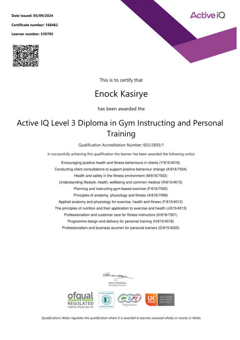 certificate of enock kasirye
